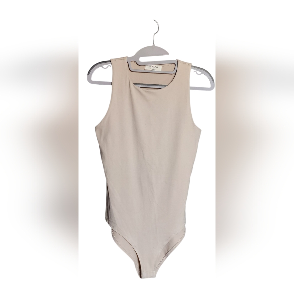 Zenana Outfitters Cream Bodysuit